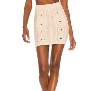Majorelle Bella Skirt in Oatmeal with Embroidery, Size L